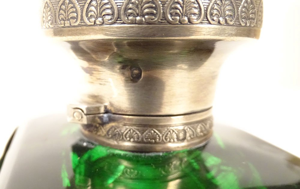 Solid Silver Empire-style Inkwell With Minerva, Eagle, And Antique Crown, 19th Century-photo-6