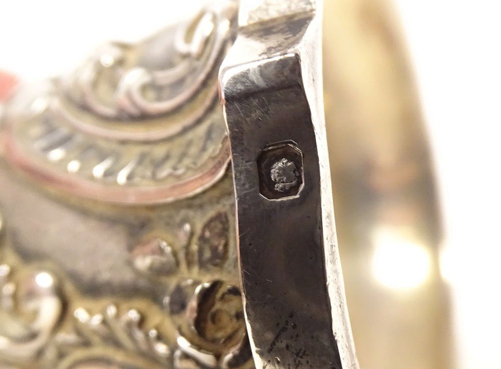Solid Silver Table Bell, Minerva Design With Flowers And Foliage, 155.49 G, 19th Century-photo-6