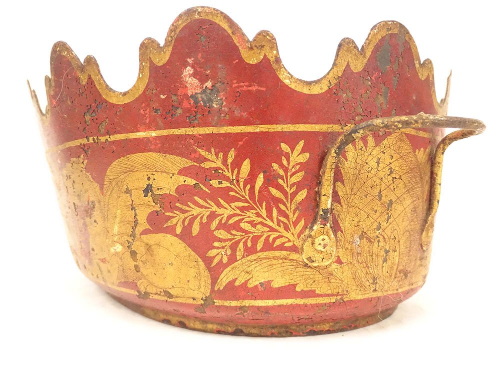 Empire-style Glass-topped Cooler Made Of Painted Sheet Metal With Griffins And Winged Lions, Early 19th Century-photo-2