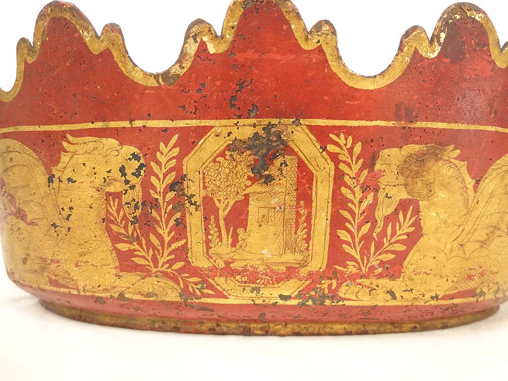 Empire-style Glass-topped Cooler Made Of Painted Sheet Metal With Griffins And Winged Lions, Early 19th Century-photo-5