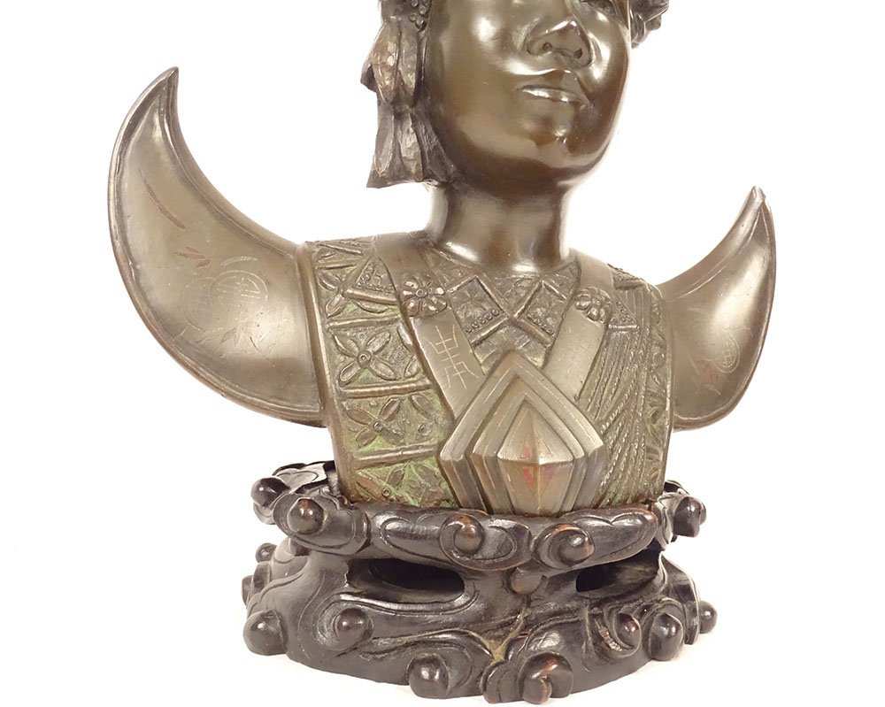Bronze Bust Sculpture Of An Apsara Dancer, Vietnam, Indochina, Bien Hoa School, 20th Century-photo-4