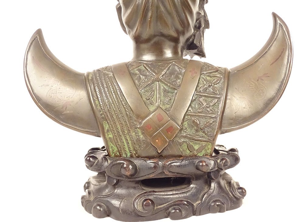 Bronze Bust Sculpture Of An Apsara Dancer, Vietnam, Indochina, Bien Hoa School, 20th Century-photo-7