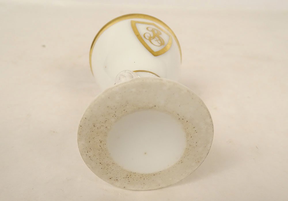 Empire-style Porcelain Egg Cup, Paris, With Gilded Caryatid And Sphinx Busts, 19th Century-photo-5