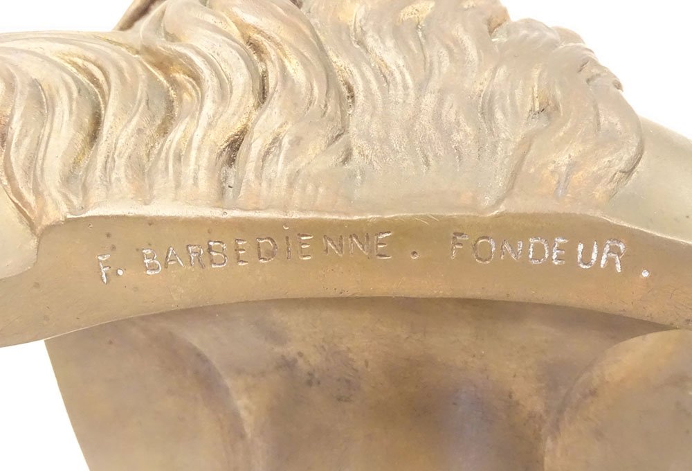 Sculpture bronze buste Christ épines Clésinger F. Barbedienne Collas XIXème-photo-4