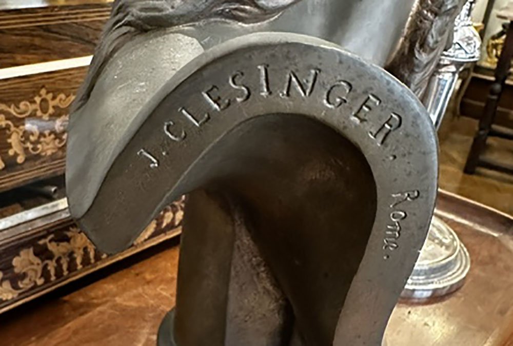 Sculpture bronze buste Christ épines Clésinger F. Barbedienne Collas XIXème-photo-8