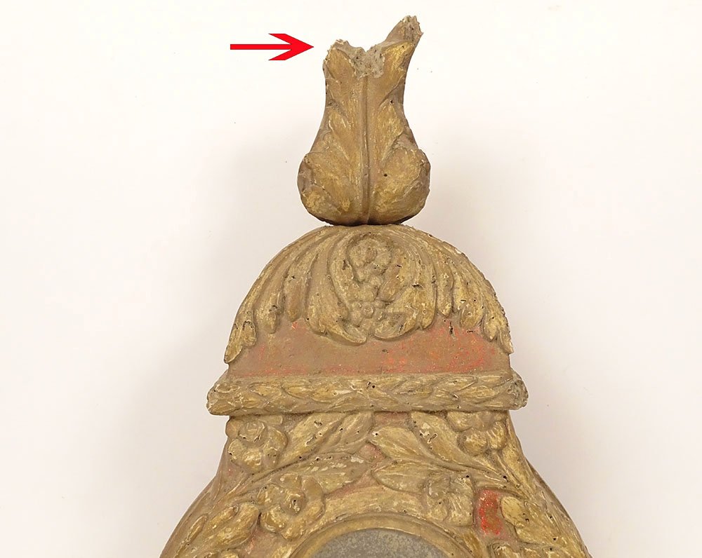 Porte reliquaire bois sculpté doré feuillage fleurs église XVIIIème siècle-photo-3