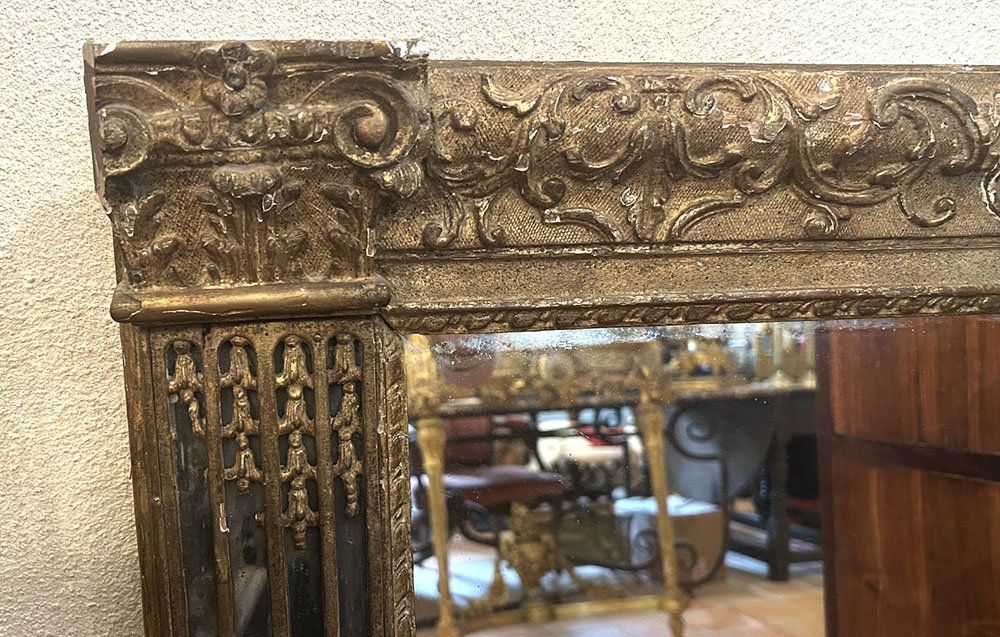 Carved-wood Trumeau Mirror With Glazing Beads, Consulate And Empire Styles, 18th–19th Centuries-photo-3