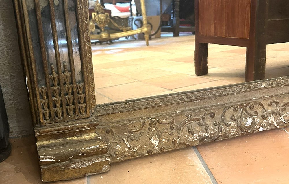 Carved-wood Trumeau Mirror With Glazing Beads, Consulate And Empire Styles, 18th–19th Centuries-photo-3