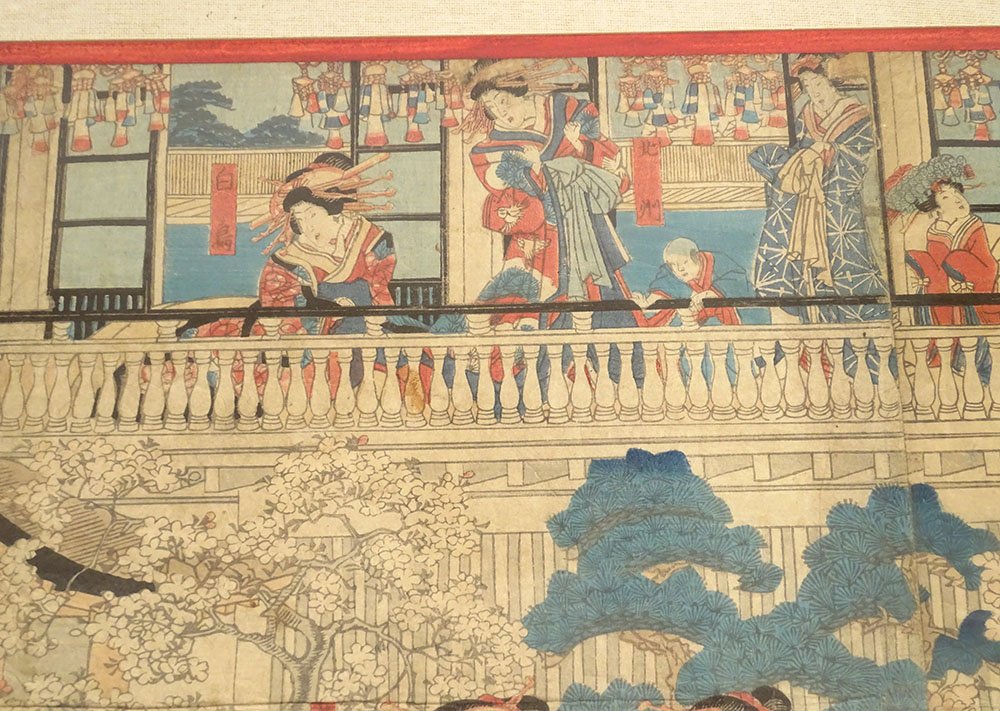Ukiyo-e Print: Oiran Courtesans, Yoshitora Brothel, Japan, Meiji Period, 19th Century-photo-2