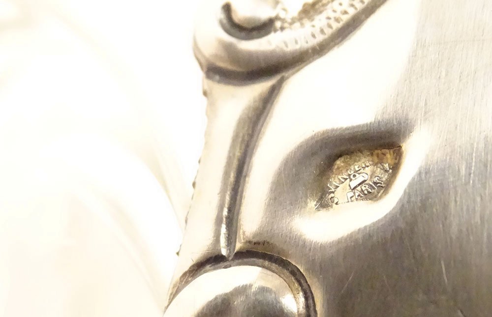 Coupe décorative cristal taillé argent massif Minerve Art Nouveau XIXème-photo-4