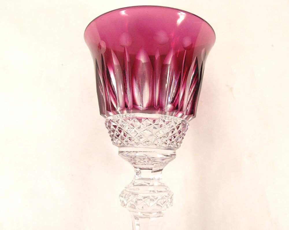 10 Saint-louis Crystal Cut Port Glasses, "tommy" Model, 20th-century Color-photo-2