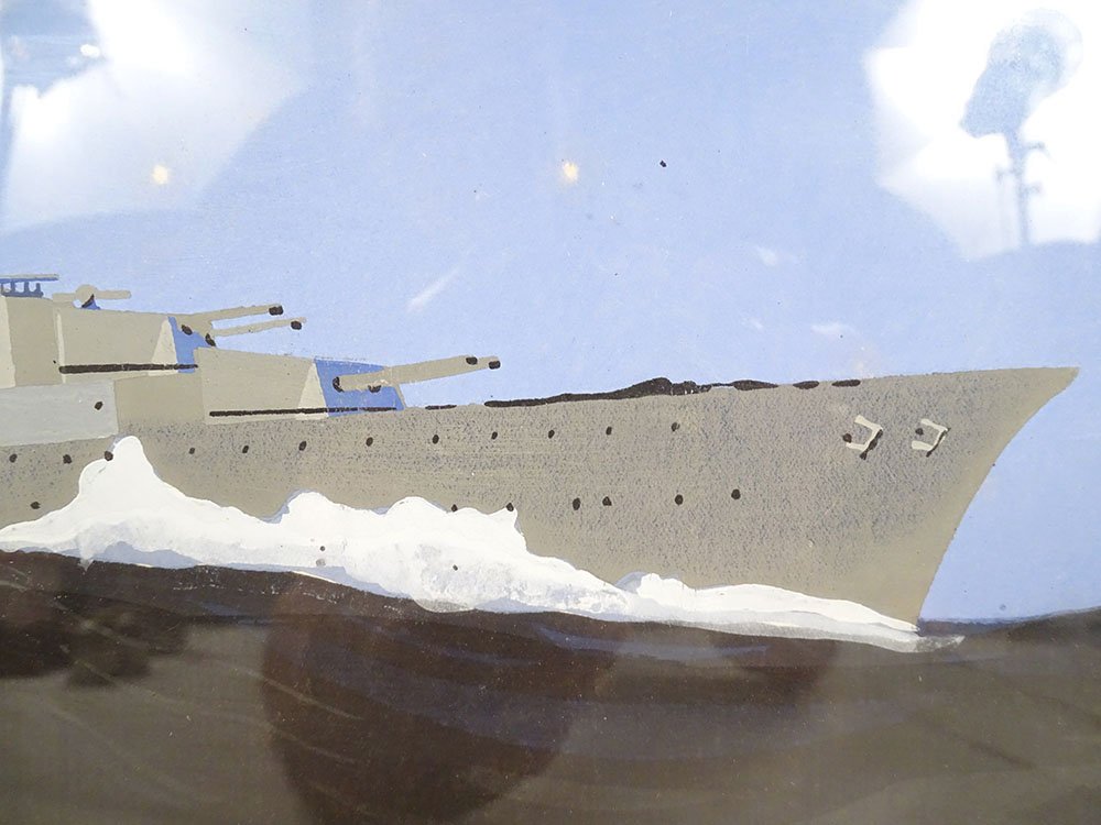 Gouache By Léon Haffner: French Frigate And Training Cruiser Jeanne d'Arc, 20th Century-photo-5