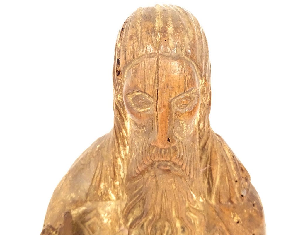 Sculpture statue bois sculpté Dieu le Père orbe retable XVIIème siècle-photo-2