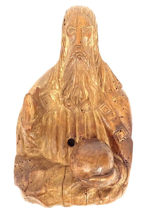 Sculpture statue bois sculpté Dieu le Père orbe retable XVIIème siècle