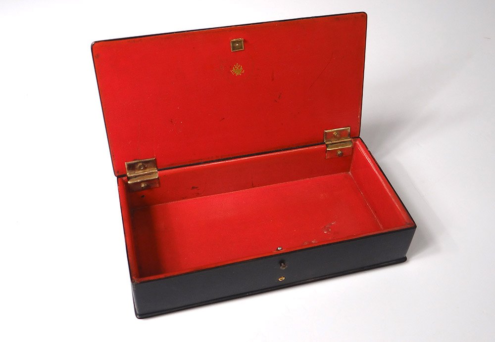 Boîte coffret russe bois laqué Lukutin personnages table paysage XIXème-photo-4
