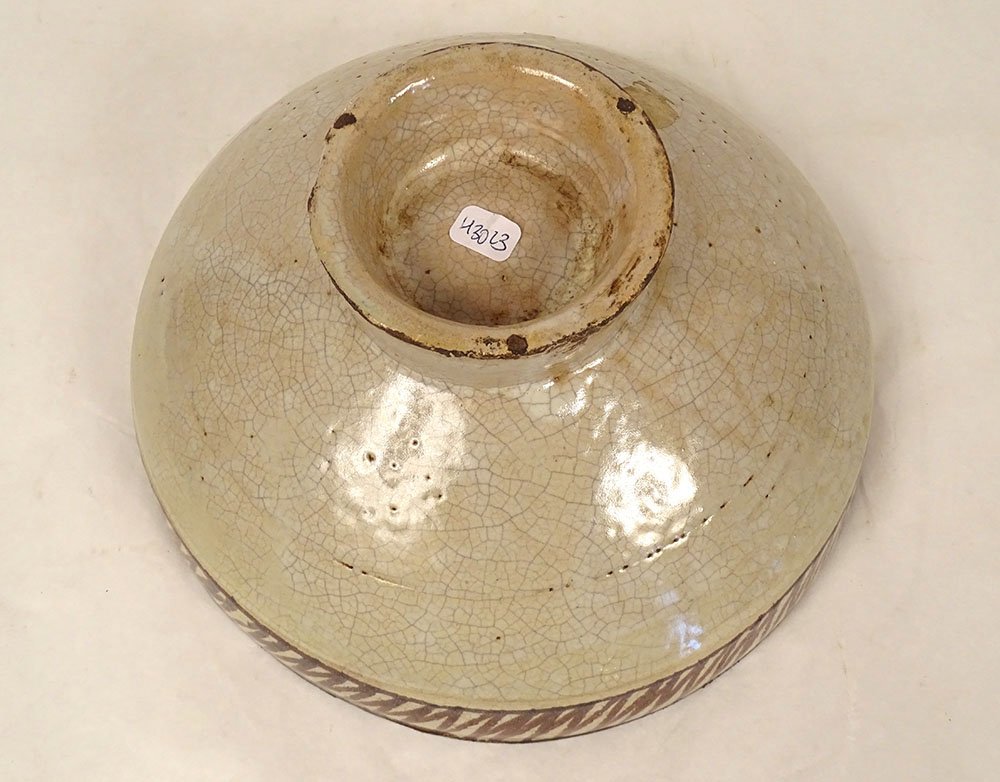 Plat coupe Mokhfia céramique polychrome Tortue Tronja Maroc Fès début XXè-photo-4