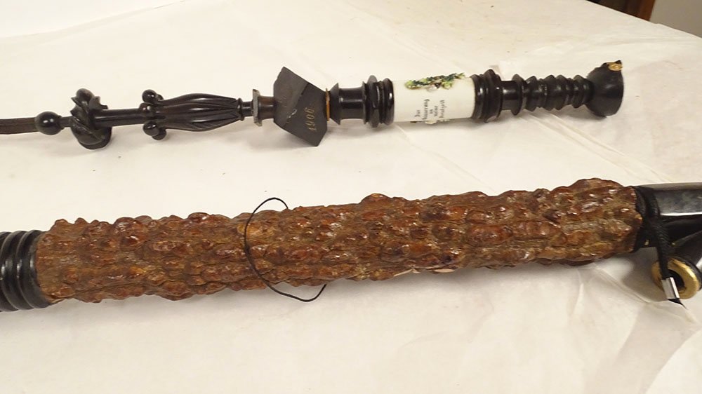 Large Reservist's Pipe, Tyrol, Wood, Horn, Porcelain, Dragon, Germany, 20th Century-photo-4