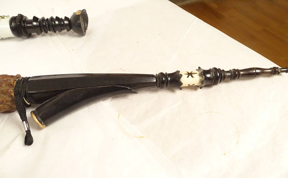 Large Reservist's Pipe, Tyrol, Wood, Horn, Porcelain, Dragon, Germany, 20th Century-photo-1