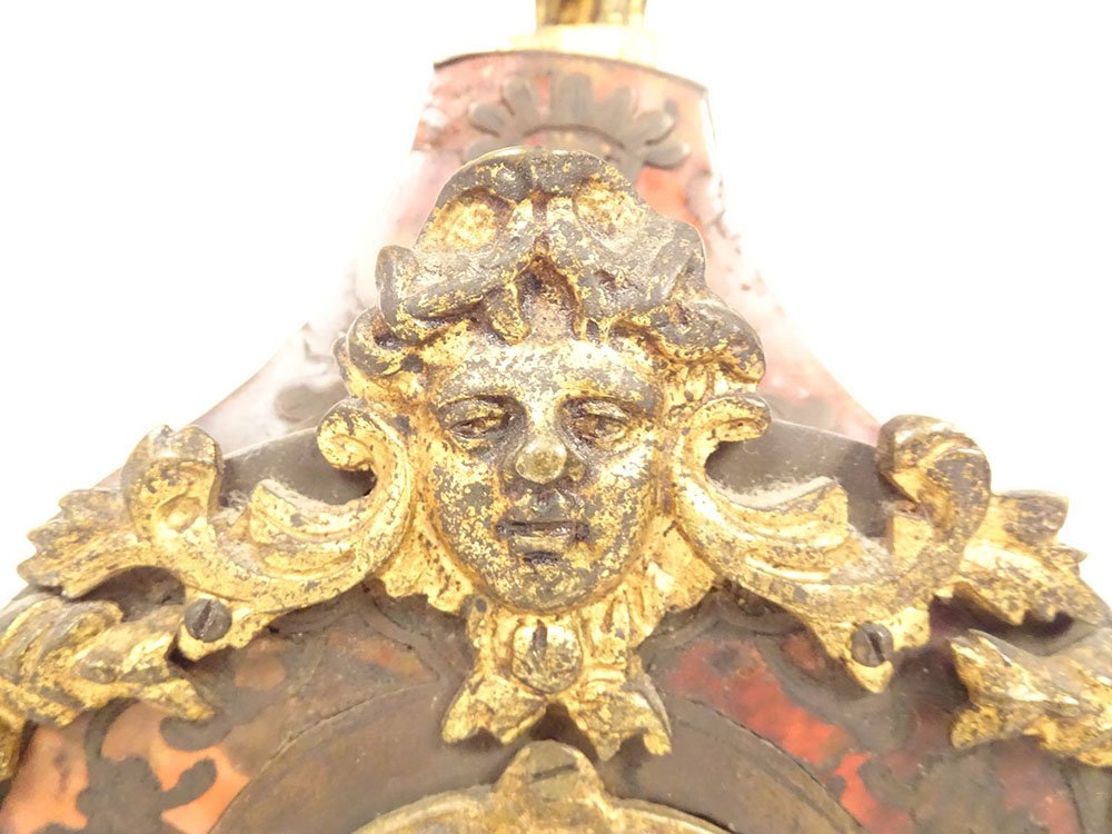 Pendulette cartel marqueterie Boulle bronze dieu Mars Cupidon Vénus XVIIIè-photo-2