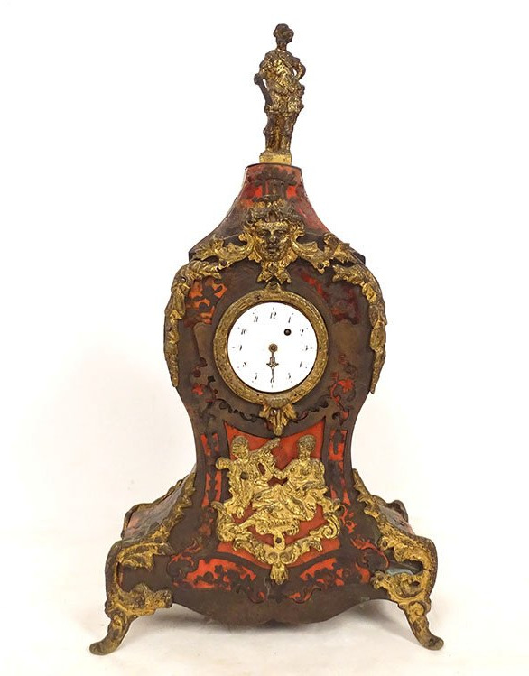 Pendulette cartel marqueterie Boulle bronze dieu Mars Cupidon Vénus XVIIIè
