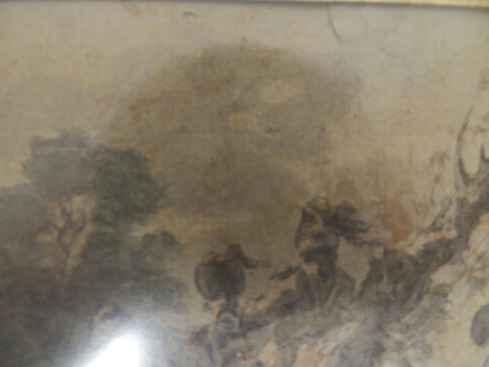 Petite aquarelle Robert Léopold Leprince scène campagne halte âne XIXème-photo-2