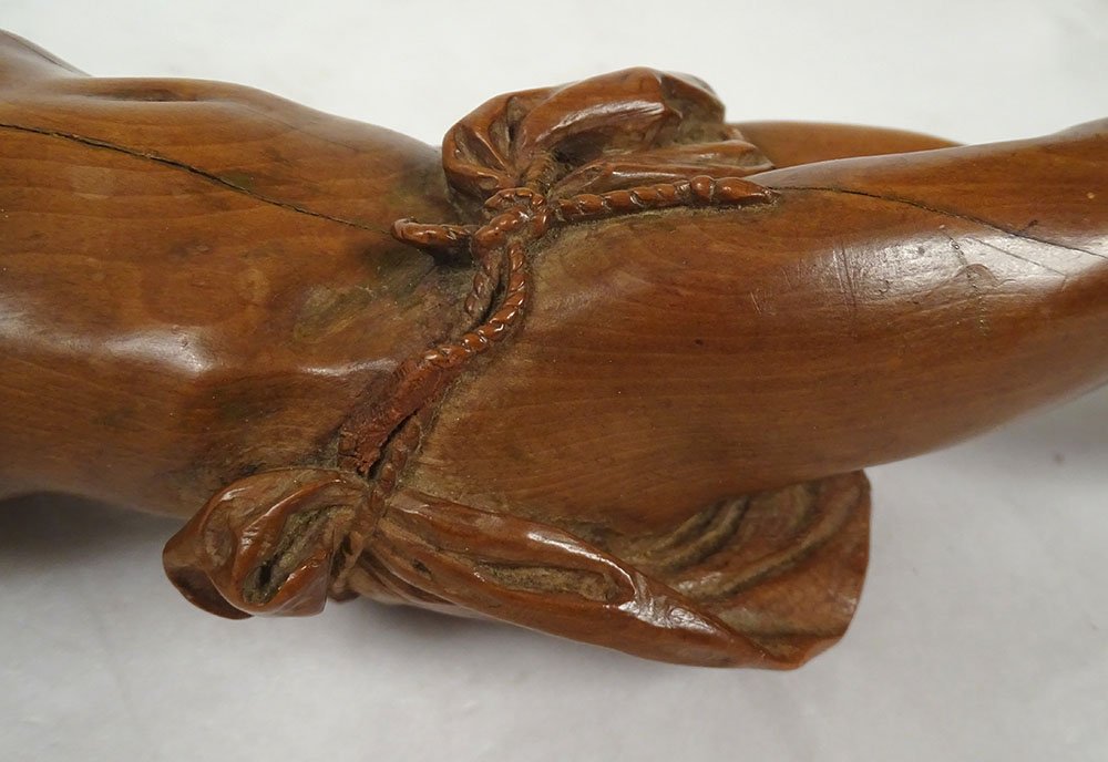 Grand Christ vivant crucifix buis sculpté Corpus Christi 47cm fin XVIIIème-photo-2