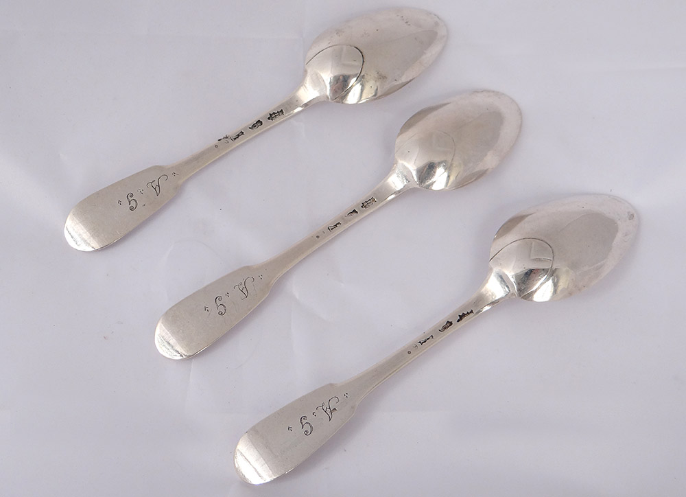 3 Spoons Sterling Silver Farmers General XVIII Vannes Dash 205gr-photo-2