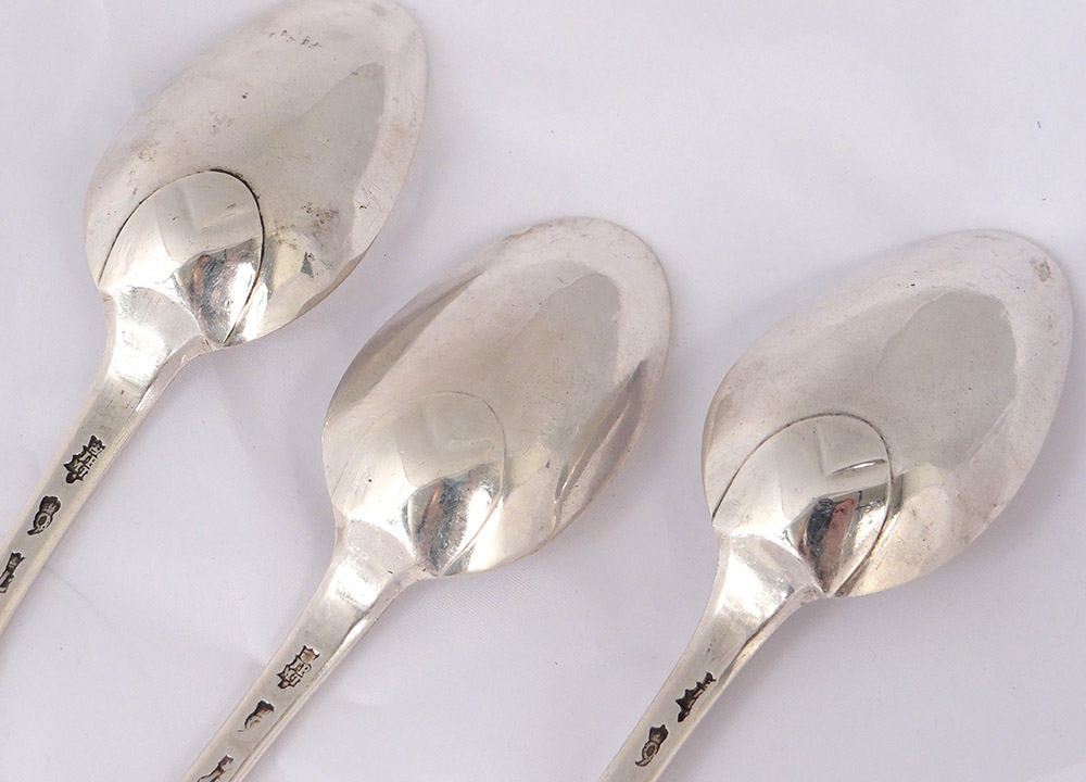 3 Spoons Sterling Silver Farmers General XVIII Vannes Dash 205gr-photo-3