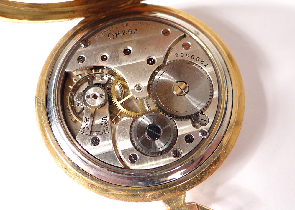 Pocket Watch Omega Solid Gold 18 Carats Swiss Art Deco XXth-photo-3