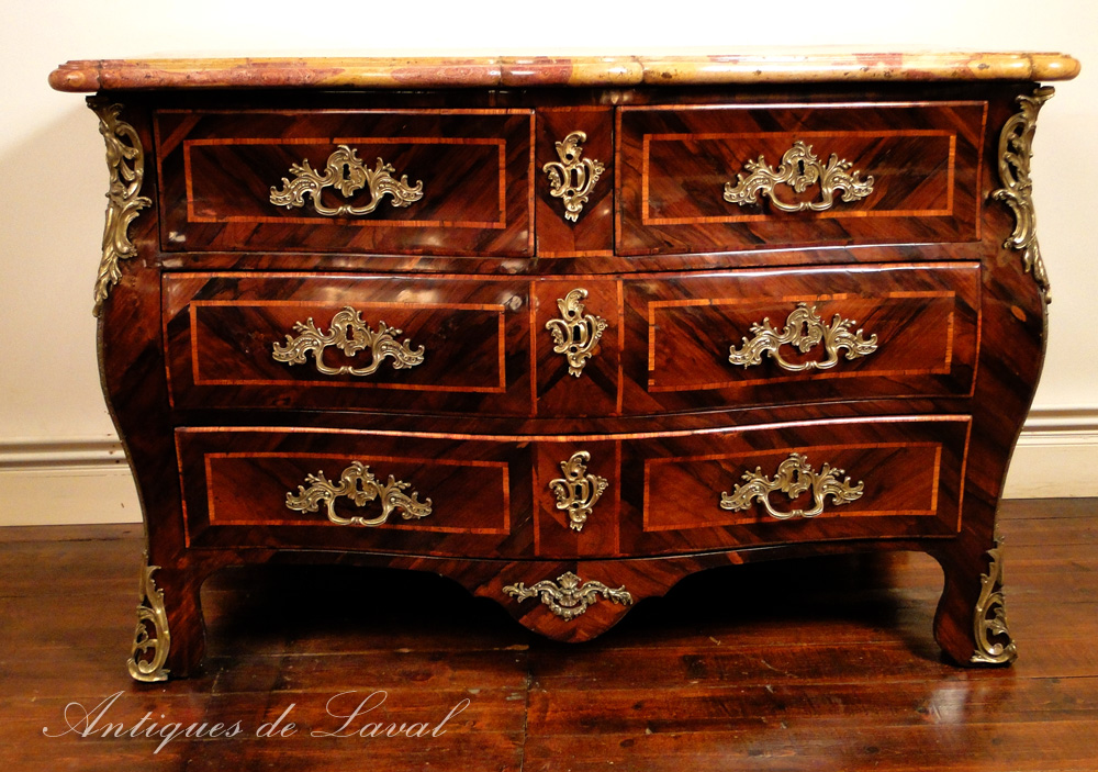 Commode Tomb Regency Marquetry Bronze Gilded XVIIIth