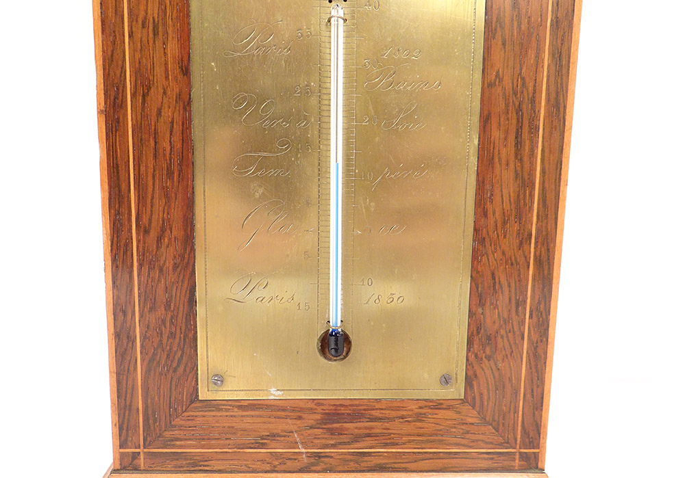 Pendulum Borne Charles X Rosewood Thermometer Marquetry Pons Nineteenth-photo-3