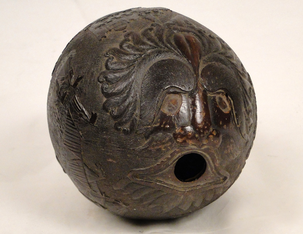 Carved Coconut, Camp And Roman Soldiers, Nineteenth-photo-6