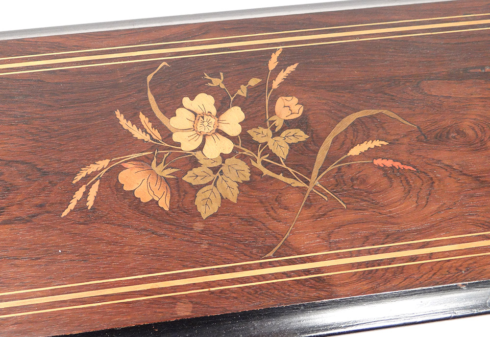 Cartel Music Box 10 Airs Opera Wood Painted Marquetry Nineteenth Century-photo-2