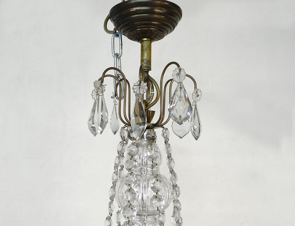 Chandelier 8 Lights Bronze Crystal Cut Tassels Garlands Suspension Nineteenth-photo-2