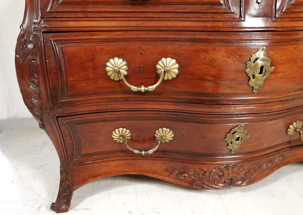 Commode Tombeau Bordelaise Louis XV Acajou Massif Cuba Bronze XVIIIè Siècle-photo-3