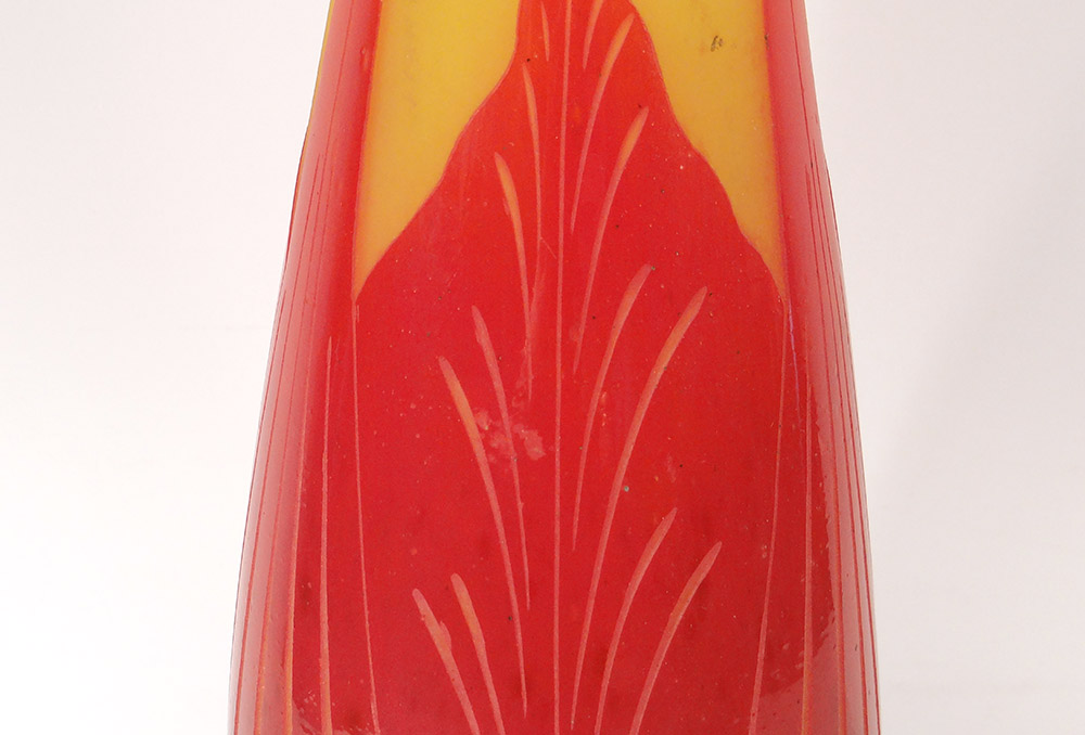 Grand Vase Pâte de Verre Le Verre Français Schneider Feuilles Art Déco XXè-photo-2