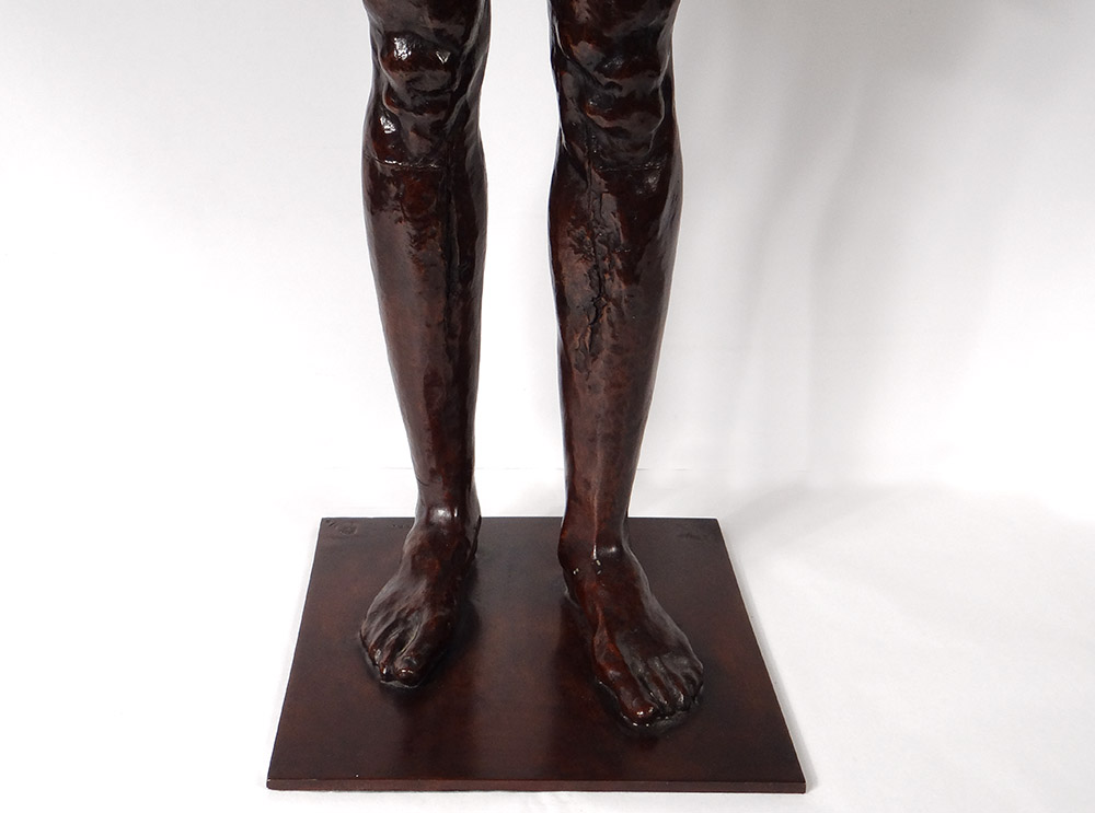 Large Sculpture Bronze Mauro Corda Man Nude Skinned Fonderie Delval 1/8-photo-4