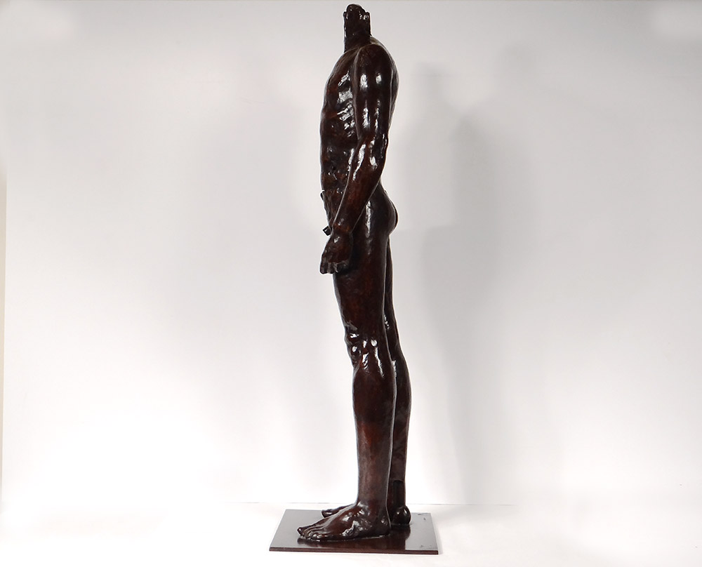 Large Sculpture Bronze Mauro Corda Man Nude Skinned Fonderie Delval 1/8-photo-6