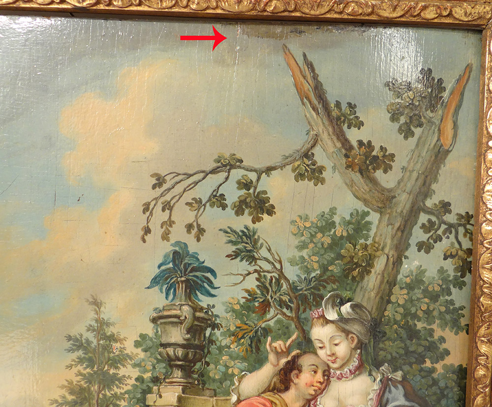 Hsp Table Galante Scene Couple Bergère Romantic Landscape XVIII-photo-1
