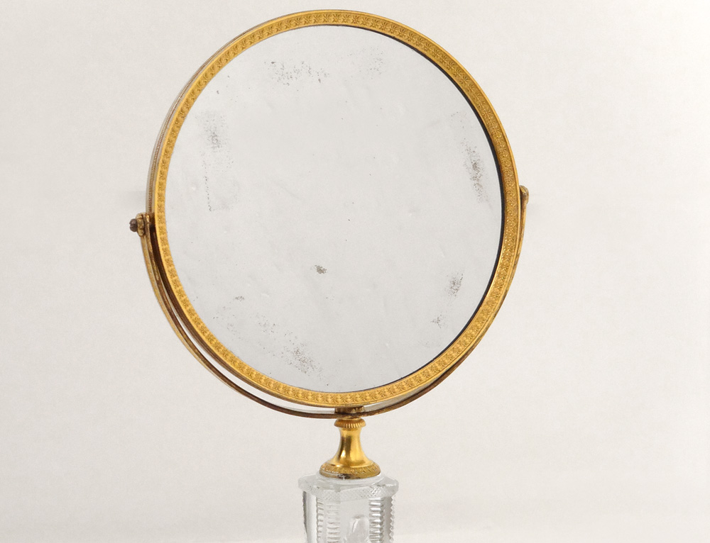 Mirror Table Ice Psyche Gilt Bronze Cristallo-porcelain Frileuse Empire Nineteenth-photo-2