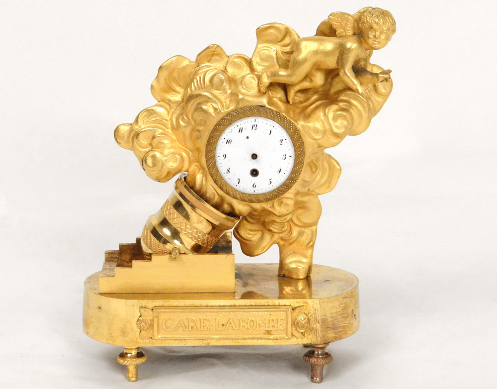 Gilded Bronze Clock Station At The Bomb Charles Le Roy Directory XVIII