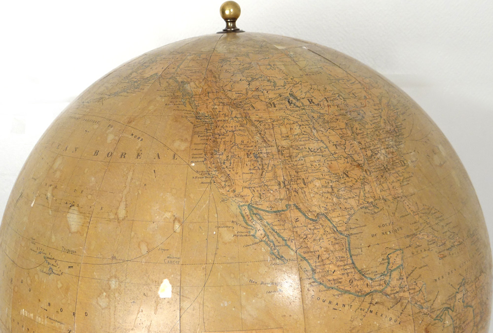 Grand Globe Terrestre Mappemonde Mouraux Bonnefont Larochette 1866 19è-photo-2