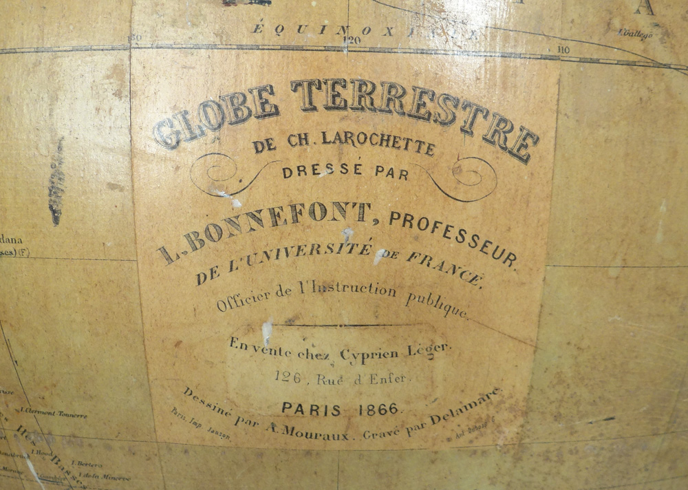 Grand Globe Terrestre Mappemonde Mouraux Bonnefont Larochette 1866 19è-photo-4