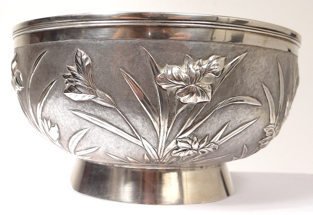 Bowl Cup Silver China Shanghai Woshing Flowers 393gr Nineteenth-photo-4