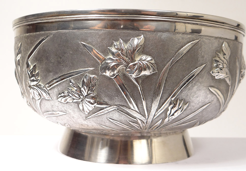 Bowl Cup Silver China Shanghai Woshing Flowers 393gr Nineteenth-photo-7