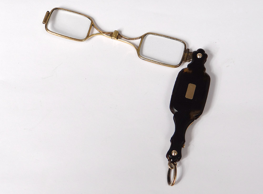 Lorgnon face à main lunettes argent vermeillé Napoléon III XIXème siècle
