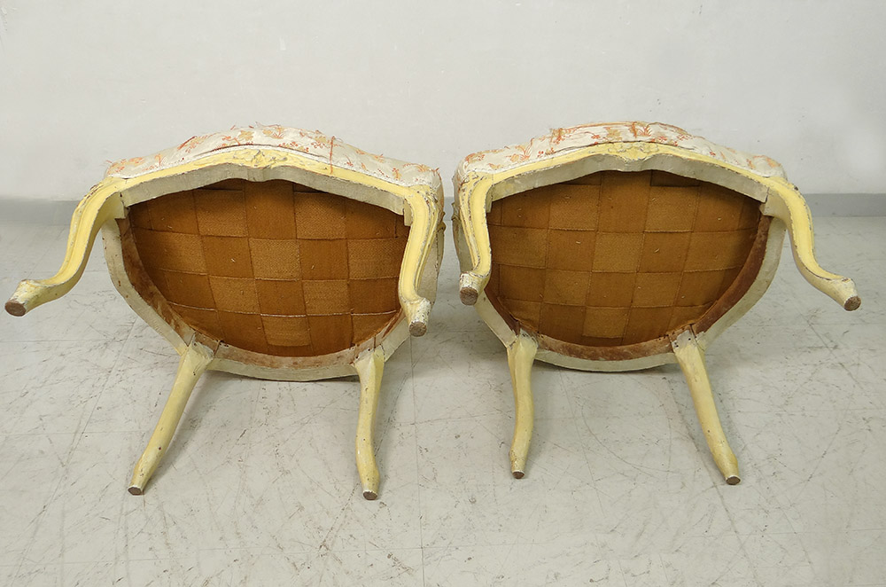 Pair Cabriolet Armchairs Louis XV Carved Wood Stamp Courtois XVIII-photo-6