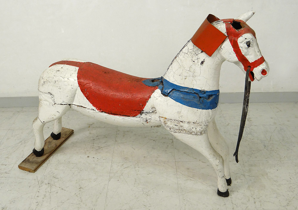 Horse Carousel Carousel Wood Carved Polychrome Nineteenth Century-photo-2