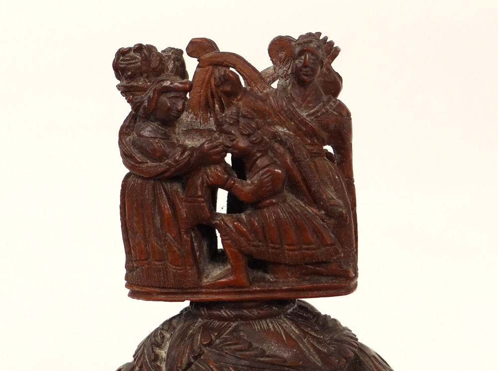 Chalice Pot Ointment Censer Corozo Carved Characters Cherubs Nineteenth-photo-2