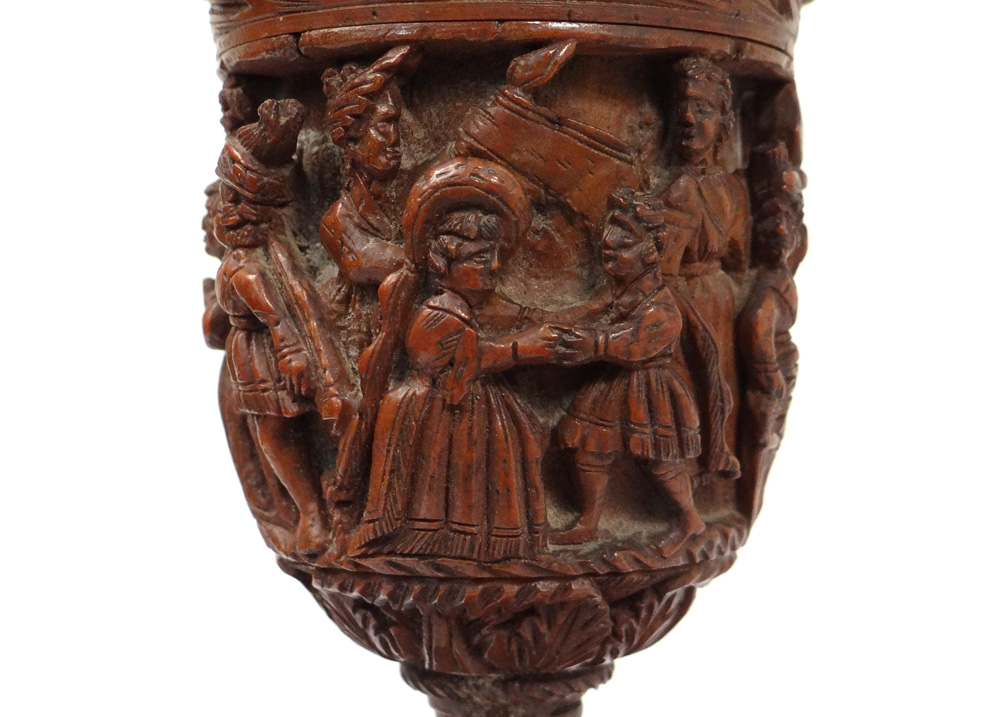 Chalice Pot Ointment Censer Corozo Carved Characters Cherubs Nineteenth-photo-1